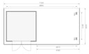 Vorschaubild Karibu Woodfeeling Gartenhaus Trittau 3/4/5 inkl. 400 cm Anbaudach - 38 mm
