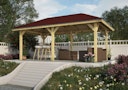 Vorschaubild Karibu 4-Eck Pavillon Bergen 1/2 kesseldruckimprägniert