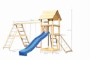 Vorschaubild Akubi Kinderspielturm Lotti mit Satteldach inkl. Wellenrutsche, Doppelschaukelanbau, Klettergerüst und Netzrampe