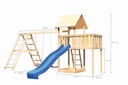 Vorschaubild Akubi Kinderspielturm Lotti mit Satteldach inkl. Wellenrutsche, Doppelschaukelanbau, Klettergerüst und Anbauplattform