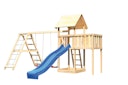 Vorschaubild Akubi Kinderspielturm Lotti mit Satteldach inkl. Wellenrutsche, Doppelschaukelanbau, Klettergerüst und Anbauplattform