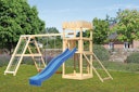 Vorschaubild Akubi Kinderspielturm Ritterburg Löwenherz inkl. Wellenrutsche, Doppelschaukelanbau, Klettergerüst und Netzrampe