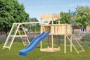 Vorschaubild Akubi Kinderspielturm Ritterburg Löwenherz inkl. Wellenrutsche, Doppelschaukelanbau, Klettergerüst, Anbauplattform und Netzrampe