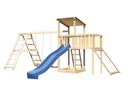 Vorschaubild Akubi Kinderspielturm Anna mit Pultdach inkl. Netzrampe, Wellenrutsche, Anbauplattform, Doppelschaukel und Klettergerüst