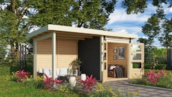 Karibu Woodfeeling Gartenhaus Kandern 1/2/3 mit 235 cm Schleppdach + Rückwand