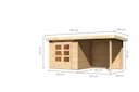 Vorschaubild Karibu Woodfeeling Gartenhaus Kandern 1/2/3 mit 235 cm Schleppdach + Rückwand