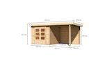 Vorschaubild Karibu Woodfeeling Gartenhaus Kandern 1/2/3 mit 235 cm Schleppdach + Rückwand