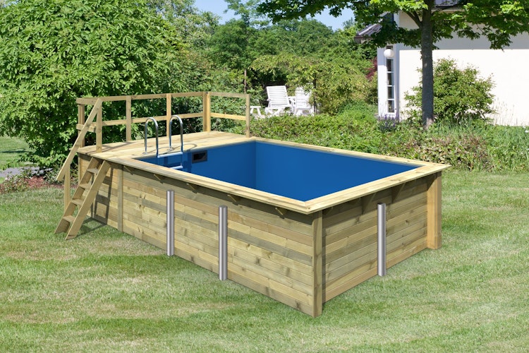 Karibu Rechteck Pool Gr. 2 - 350 x 440 cm - kesseldruckimprägniert