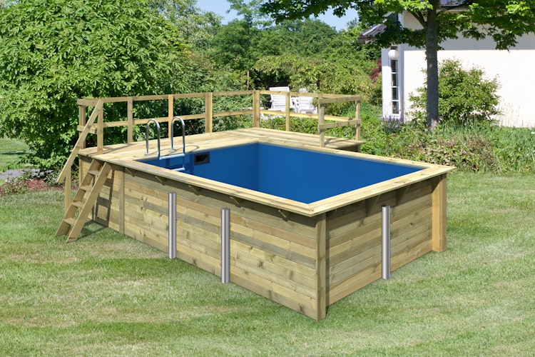 Karibu Rechteck Pool Gr. 2 - 350 x 440 cm - kesseldruckimprägniert