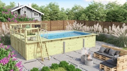 Karibu Rechteck Pool Gr. 3 - 350 x 530 cm - kesseldruckimprägniert