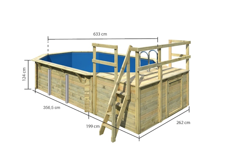Karibu Pool Modell 4 Classic A/B/C/D 610 x 400 cm - kesseldruckimprägniert