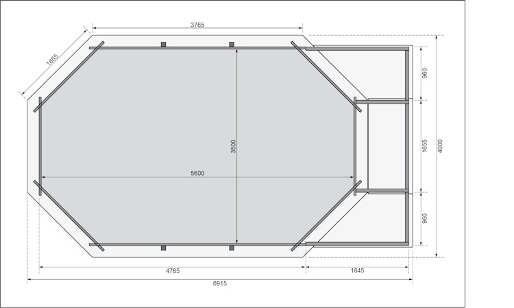 Karibu Pool Modell 4 Classic A/B/C/D 610 x 400 cm - kesseldruckimprägniert