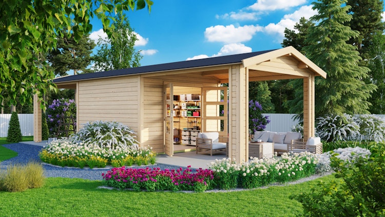 Karibu Premium Gartenhaus Theres 7 - 28 mm