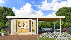 Karibu Premium Gartenhaus Radeburg 3 - 40 mm (Homeoffice-Gartenhaus)