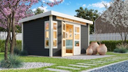 Karibu Premium Gartenhaus Kastorf 6/7 mit Fensterecke - 28 mm