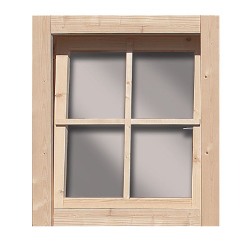 Karibu Dreh-/ Kippfenster für 28 mm Häuser und Carports 69 x 79 cm