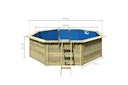 Vorschaubild Karibu Pool Modell X2 470 x 470 cm - kesseldruckimprägniert/wassergrau mit Metallecken