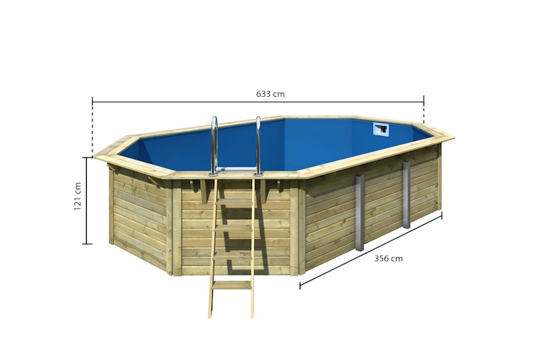 Karibu Pool Modell X4 610 x 400 cm - kesseldruckimprägniert mit Metallecken