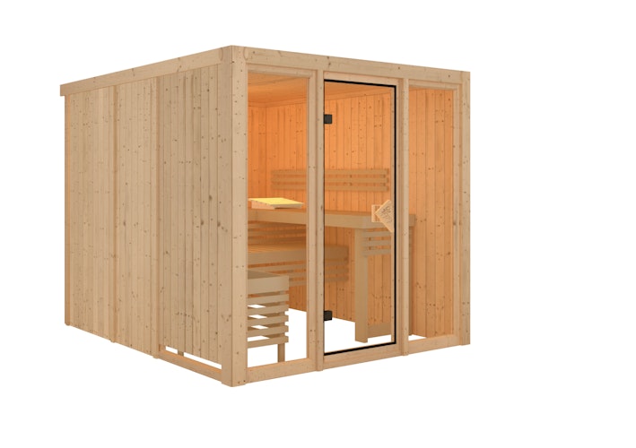 Karibu Sauna Askja Superior mit Fronteinstieg 68 mm