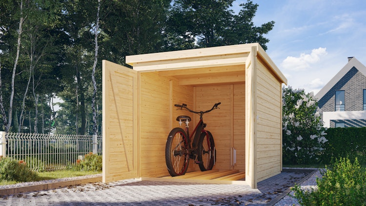 Karibu Fahrradgarage 3/4 inkl. Fahrradschienen (für 3 oder 4 Fahrräder) - 19 mm