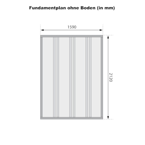 Karibu Fahrradgarage 3/4 inkl. Fahrradschienen (für 3 oder 4 Fahrräder) - 19 mm