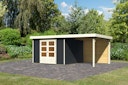 Vorschaubild Karibu Woodfeeling Gartenhaus Askola 2/3/3,5/4/5/6 mit 240 cm Schleppdach + Rückwand