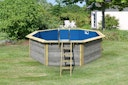 Vorschaubild Karibu Pool Modell X2 470 x 470 cm - kesseldruckimprägniert/wassergrau mit Metallecken