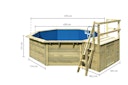 Vorschaubild Karibu Pool Modell X2 470 x 470 cm mit Terrasse - kesseldruckimprägniert mit Metallecken