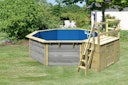 Vorschaubild Karibu Pool Modell X2 470 x 470 cm mit Terrasse - kesseldruckimprägniert mit Metallecken