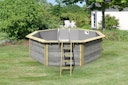 Vorschaubild Karibu Pool Modell X2 470 x 470 cm - kesseldruckimprägniert/wassergrau mit Metallecken