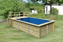 Vorschaubild Karibu Rechteck Pool Gr. 3 - 350 x 530 cm - kesseldruckimprägniert Sparset mit Filteranlage 