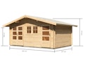 Vorschaubild Karibu Woodfeeling Blockbohlenhaus Mittelwandhaus Lagor 1/2- 38 mm