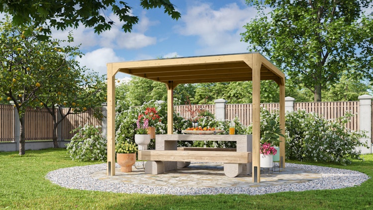 Karibu Pavillon Cubus mit Flachdach