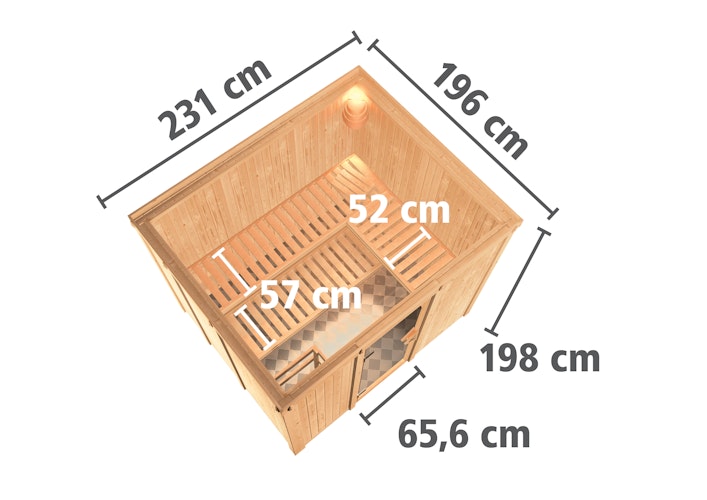 Karibu Sauna Gobin mit Fronteinstieg 68 mm