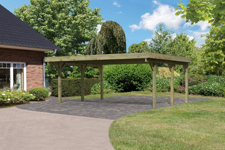 Karibu Carport Doppelcarport Classic Doppel 1 - kesseldruckimprägniert