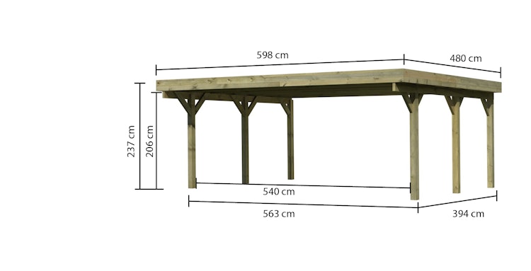 Karibu Carport Doppelcarport Classic Doppel 1 - kesseldruckimprägniert
