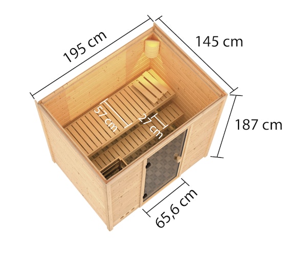 Karibu Woodfeeling Sauna Selena - 38 mm Massivholz Aktionssauna