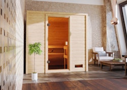 Karibu Woodfeeling Sauna Adelina - 38 mm Massivholz Aktionssauna