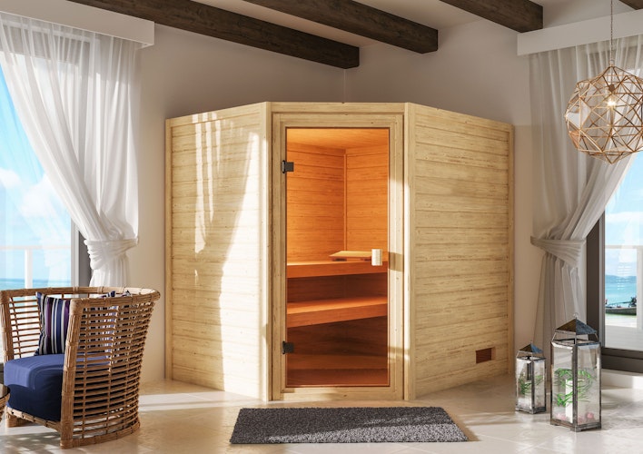 Karibu Woodfeeling Sauna Elea - 38 mm Massivholz Aktionssauna