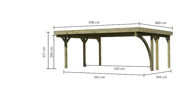 Karibu Carport Doppelcarport Classic Doppel 1 - kesseldruckimprägniert