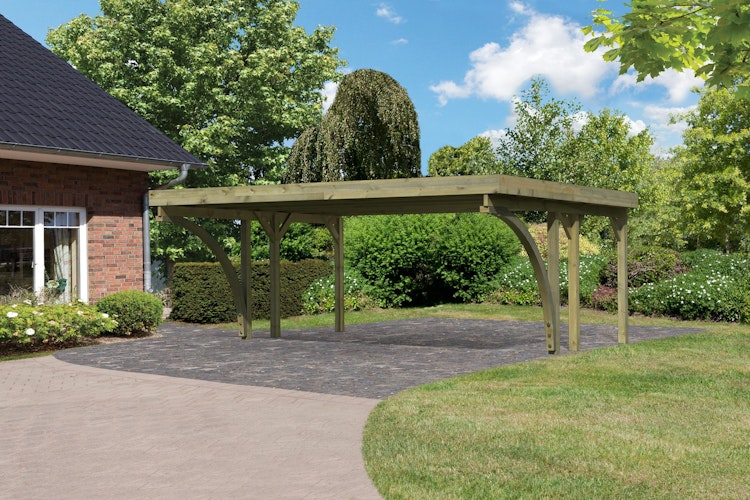 Karibu Carport Doppelcarport Classic Doppel 1 - kesseldruckimprägniert