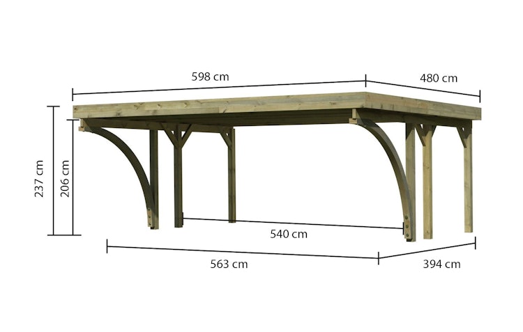 Karibu Carport Doppelcarport Classic Doppel 1 - kesseldruckimprägniert