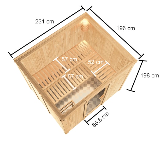 Karibu Woodfeeling Sauna Nybro - 68 mm Aktionssauna