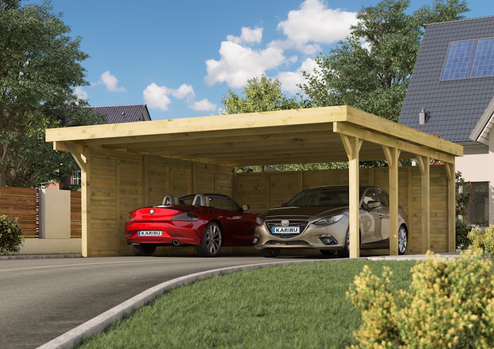 Karibu Carport Doppelcarport Classic Doppel 2 - kesseldruckimprägniert