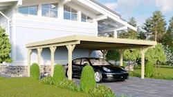 Karibu Carport Doppelcarport Classic Doppel 2 - kesseldruckimprägniert
