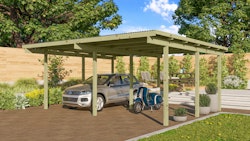 Karibu Carport Doppelcarport Eco 1/2 - kesseldruckimprägniert