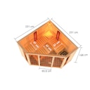 Vorschaubild Karibu Multifunktions-Sauna Asta inkl. Infrarotstrahler mit Eckeinstieg 68 mm