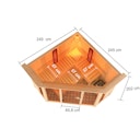 Vorschaubild Karibu Multifunktions-Sauna Asta inkl. Infrarotstrahler mit Eckeinstieg 68 mm