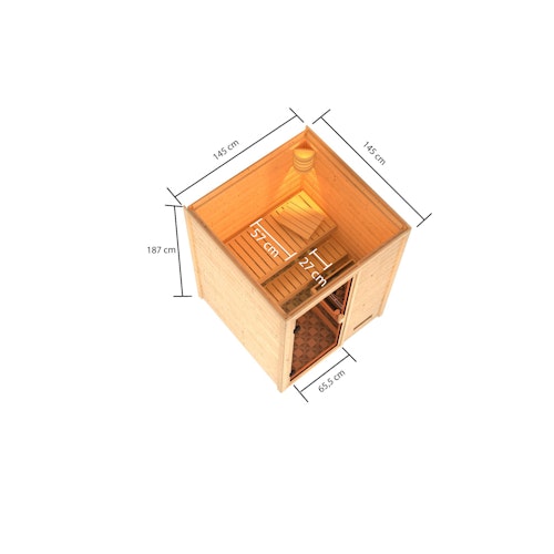 Karibu Woodfeeling Sauna Sandra - 38 mm Massivholz Aktionssauna