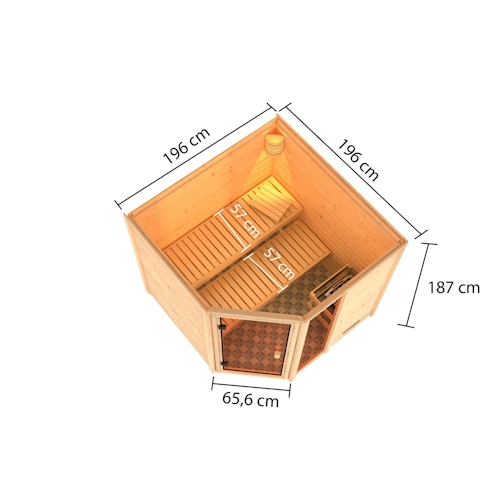 Karibu Woodfeeling Sauna Tabea - 38 mm Massivholz Aktionssauna